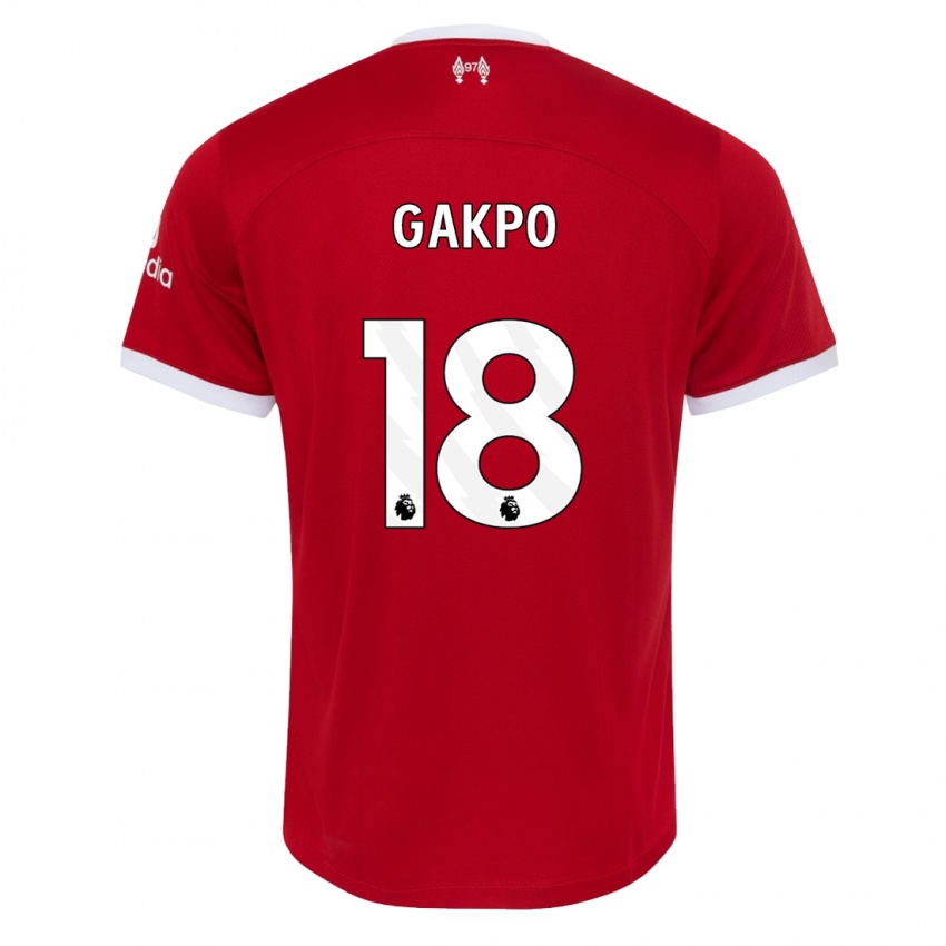 Femme Maillot Cody Gakpo #18 Rouge Tenues Domicile 2023/24 T-Shirt Suisse