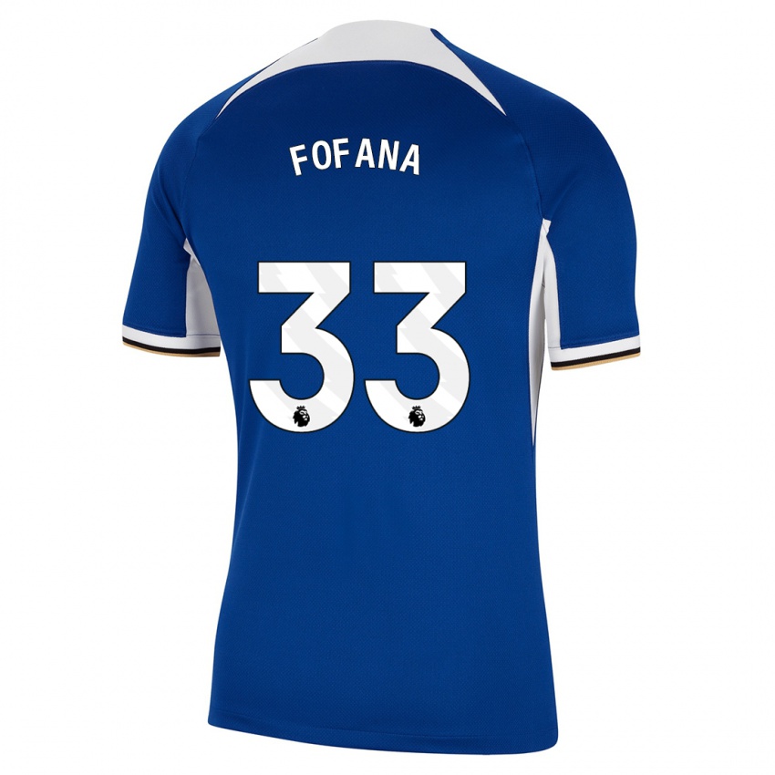 Femme Maillot Wesley Fofana #33 Bleu Tenues Domicile 2023/24 T-Shirt Suisse