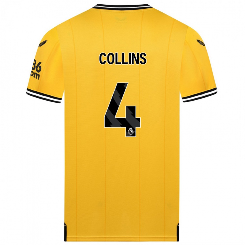 Damen Nathan Collins #4 Gelb Heimtrikot Trikot 2023/24 T-Shirt Schweiz