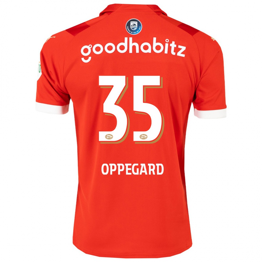 Damen Fredrik Oppegard #35 Rot Heimtrikot Trikot 2023/24 T-Shirt Schweiz