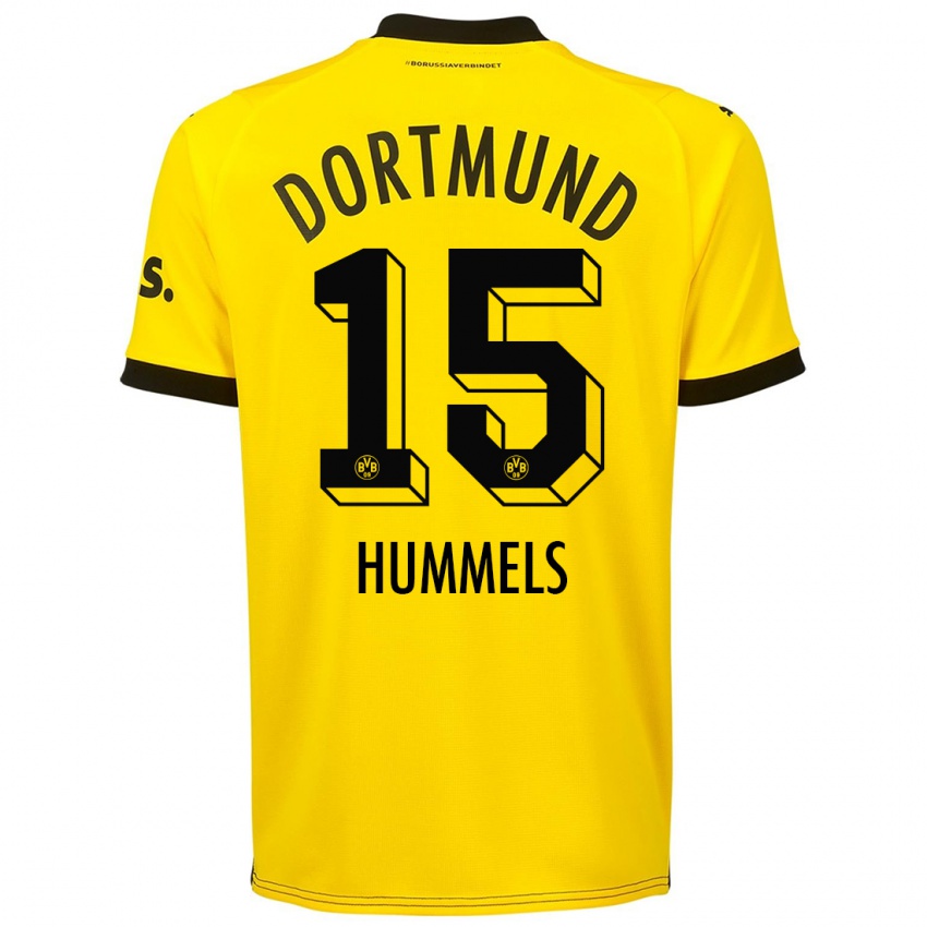 Femme Maillot Mats Hummels #15 Jaune Tenues Domicile 2023/24 T-Shirt Suisse