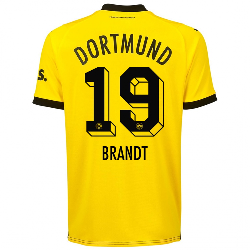 Damen Julian Brandt #19 Gelb Heimtrikot Trikot 2023/24 T-Shirt Schweiz