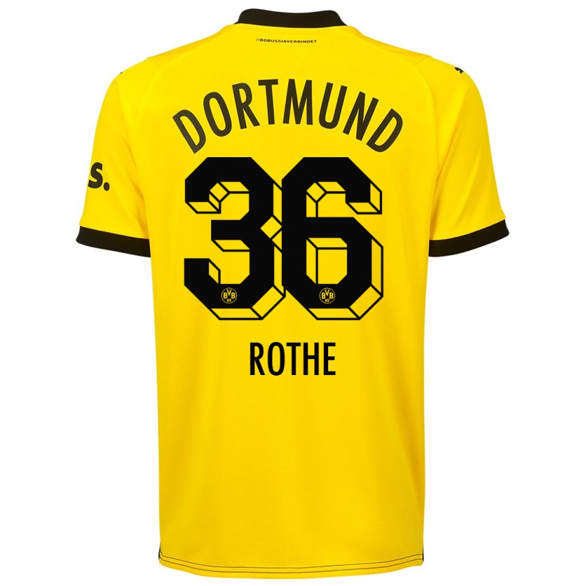 Damen Tom Rothe #36 Gelb Heimtrikot Trikot 2023/24 T-Shirt Schweiz