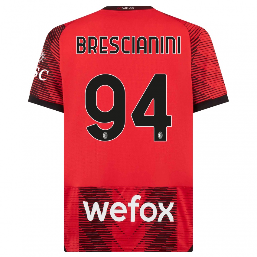 Damen Marco Brescianini #94 Rot Schwarz Heimtrikot Trikot 2023/24 T-Shirt Schweiz