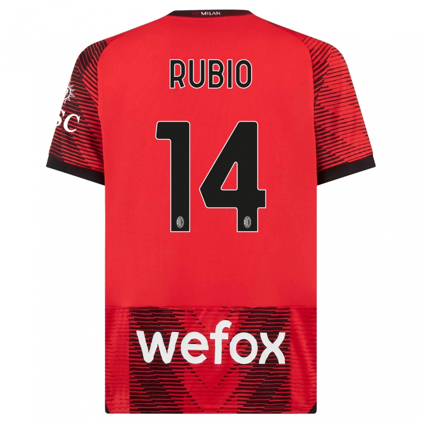 Damen Silvia Rubio #14 Rot Schwarz Heimtrikot Trikot 2023/24 T-Shirt Schweiz