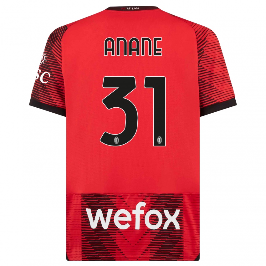 Damen Emmanuel Anane #31 Rot Schwarz Heimtrikot Trikot 2023/24 T-Shirt Schweiz