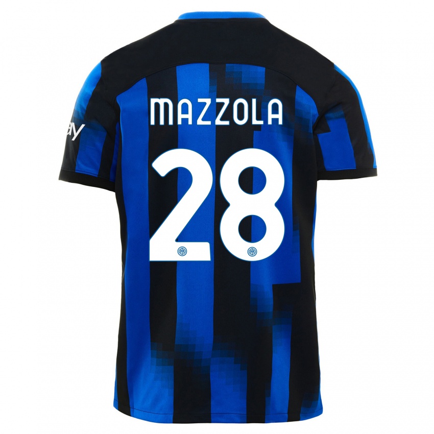 Damen Giuseppe Mazzola #28 Schwarz Blau Heimtrikot Trikot 2023/24 T-Shirt Schweiz