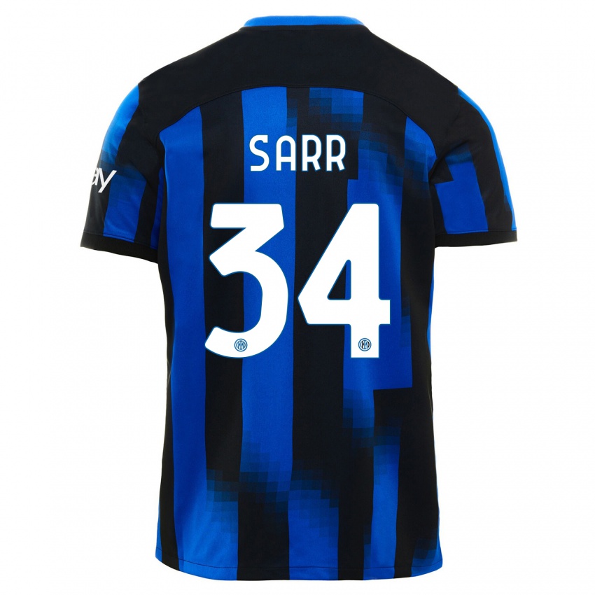 Damen Amadou Sarr #34 Schwarz Blau Heimtrikot Trikot 2023/24 T-Shirt Schweiz
