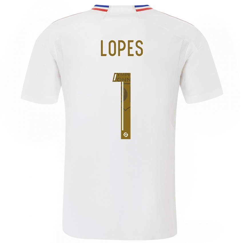 Femme Maillot Anthony Lopes #1 Blanc Tenues Domicile 2023/24 T-Shirt Suisse