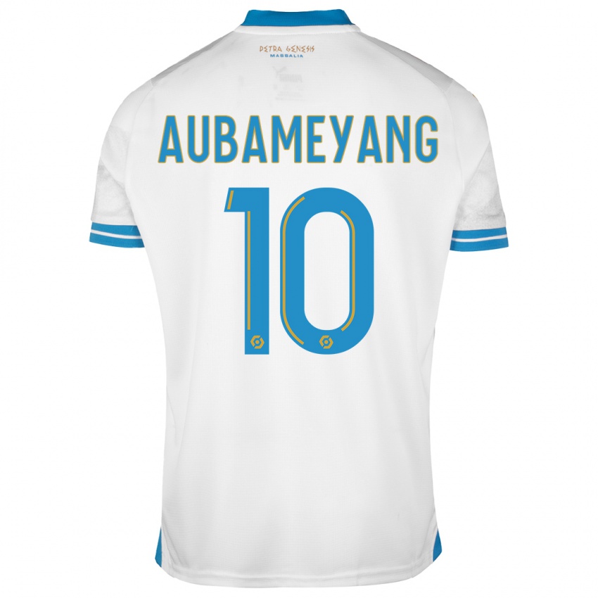 Damen Pierre-Emerick Aubameyang #10 Weiß Heimtrikot Trikot 2023/24 T-Shirt Schweiz