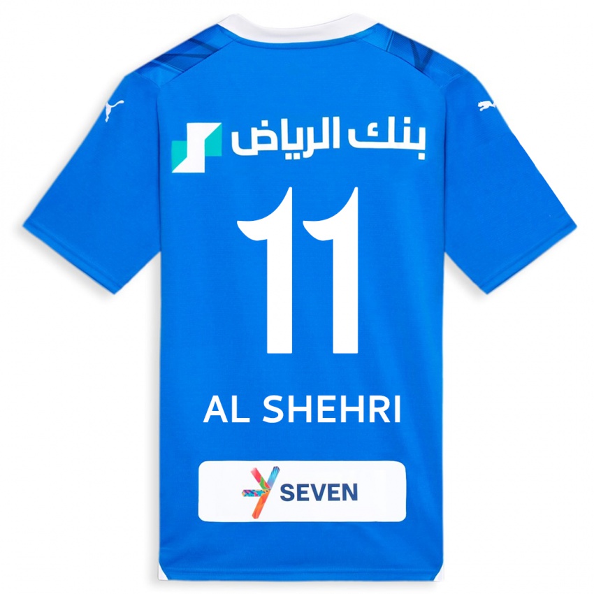 Femme Maillot Saleh Al-Shehri #11 Bleu Tenues Domicile 2023/24 T-Shirt Suisse