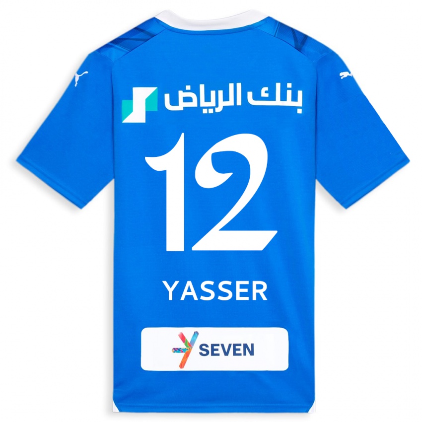 Femme Maillot Yasser Al-Shahrani #12 Bleu Tenues Domicile 2023/24 T-Shirt Suisse