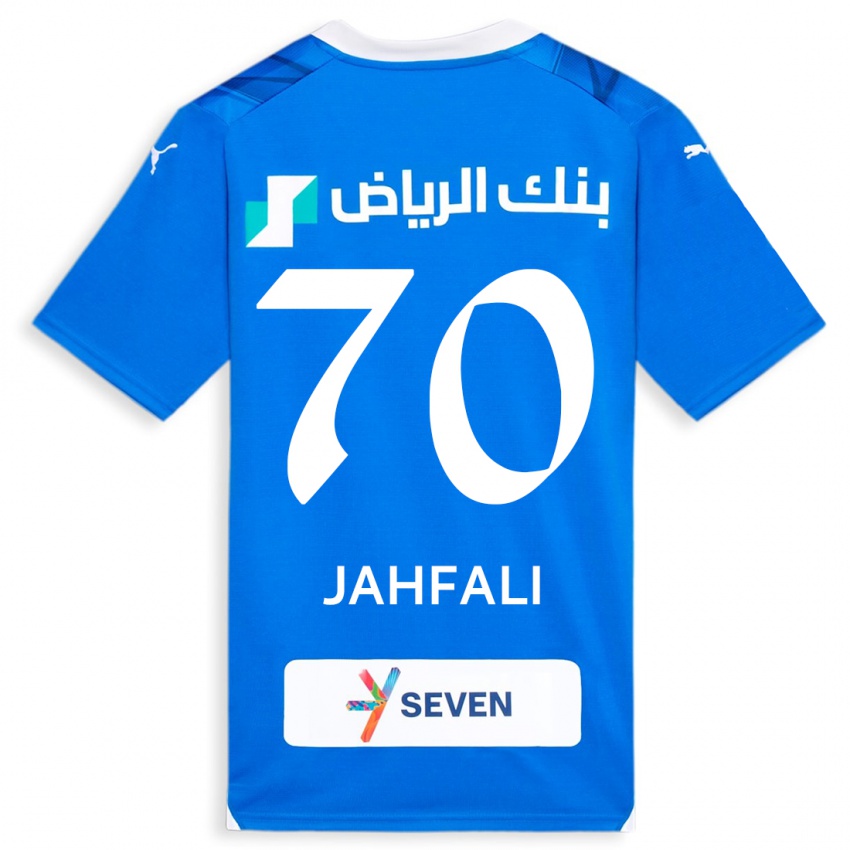 Femme Maillot Mohammed Jahfali #70 Bleu Tenues Domicile 2023/24 T-Shirt Suisse