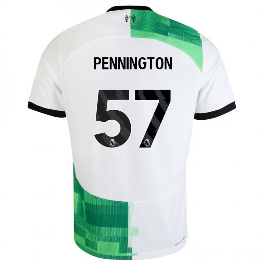 Femme Maillot Cody Pennington #57 Blanc Vert Tenues Extérieur 2023/24 T-Shirt Suisse