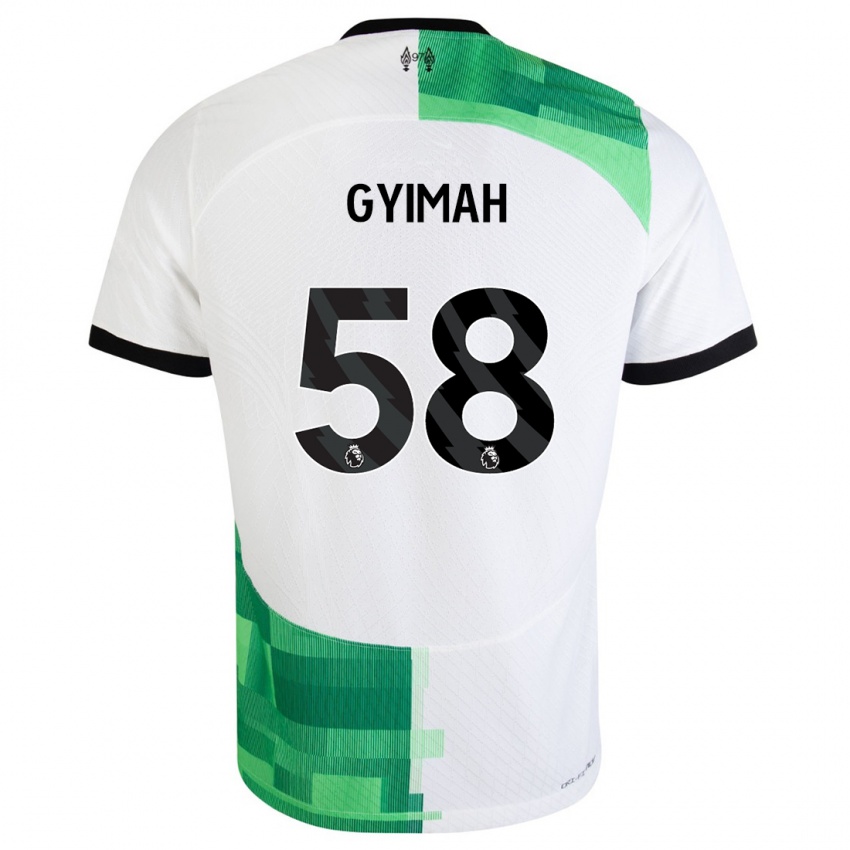 Femme Maillot Francis Gyimah #58 Blanc Vert Tenues Extérieur 2023/24 T-Shirt Suisse