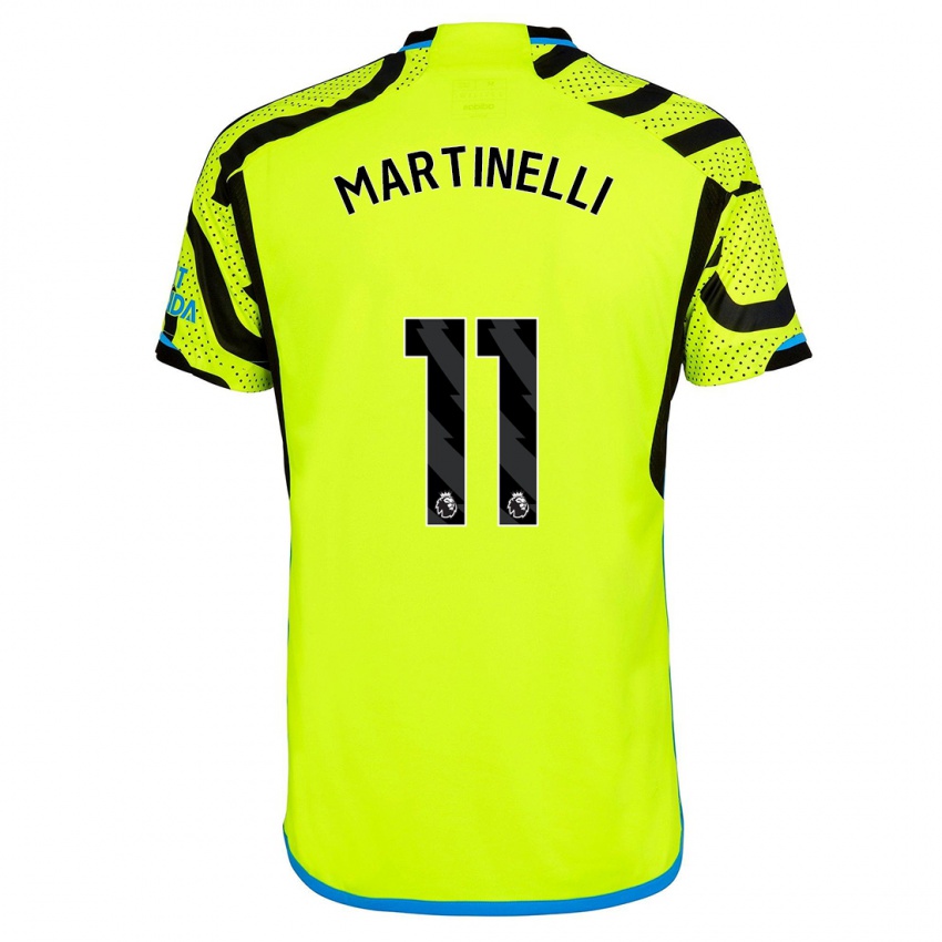 Damen Gabriel Martinelli #11 Gelb Auswärtstrikot Trikot 2023/24 T-Shirt Schweiz