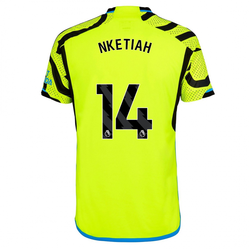Damen Eddie Nketiah #14 Gelb Auswärtstrikot Trikot 2023/24 T-Shirt Schweiz