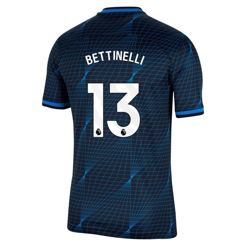 Femme Maillot Marcus Bettinelli #13 Bleu Foncé Tenues Extérieur 2023/24 T-Shirt Suisse