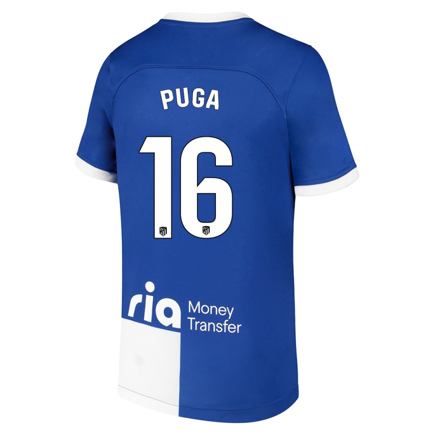 Damen Carlos Puga #16 Blau Weiss Auswärtstrikot Trikot 2023/24 T-Shirt Schweiz