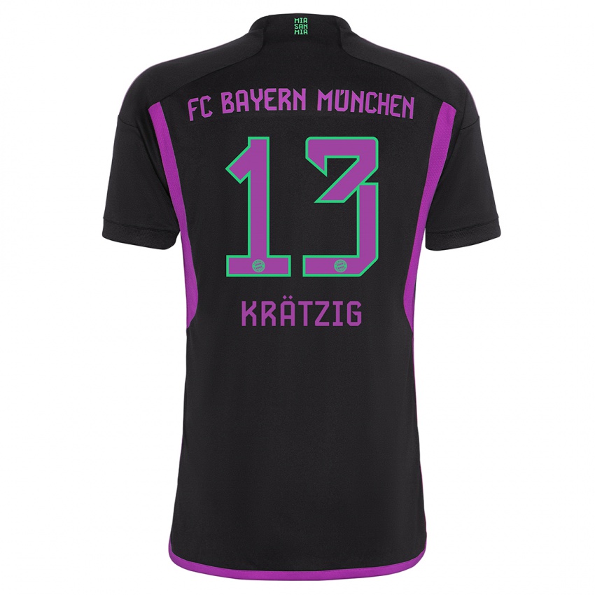 Damen Frans Krätzig #13 Schwarz Auswärtstrikot Trikot 2023/24 T-Shirt Schweiz