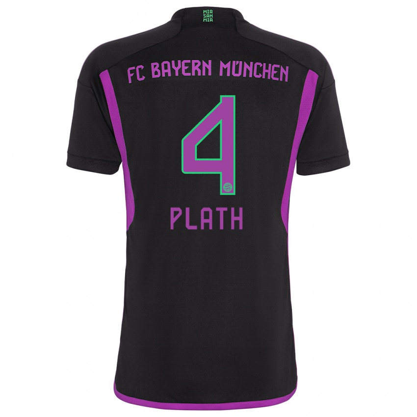 Damen Max Plath #4 Schwarz Auswärtstrikot Trikot 2023/24 T-Shirt Schweiz