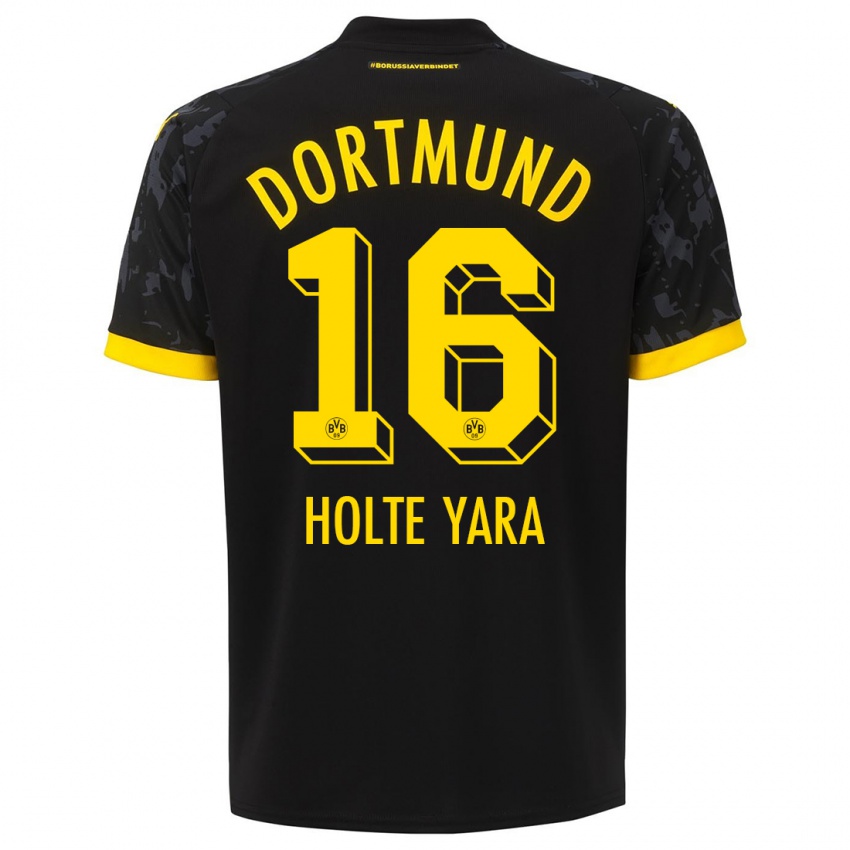 Damen Ten Holte Yara #16 Schwarz Auswärtstrikot Trikot 2023/24 T-Shirt Schweiz
