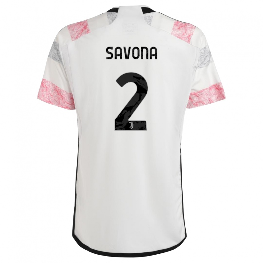 Damen Nicolo Savona #2 Weiß Rosa Auswärtstrikot Trikot 2023/24 T-Shirt Schweiz