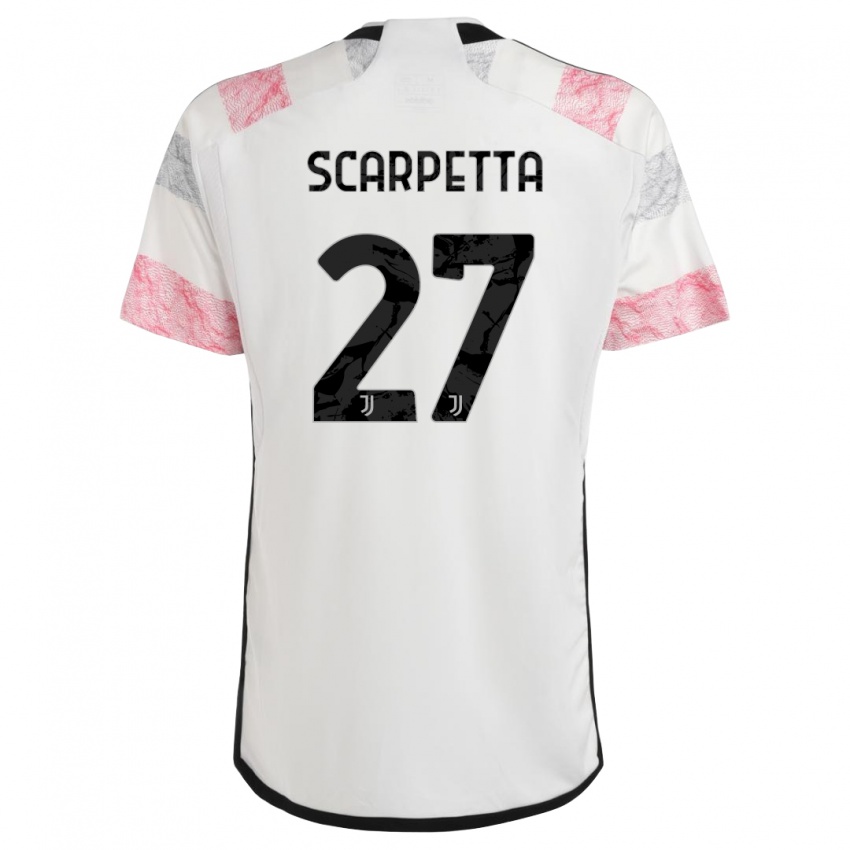 Damen Jacopo Scarpetta #27 Weiß Rosa Auswärtstrikot Trikot 2023/24 T-Shirt Schweiz