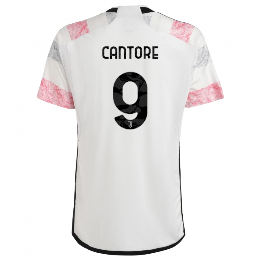 Damen Sofia Cantore #9 Weiß Rosa Auswärtstrikot Trikot 2023/24 T-Shirt Schweiz
