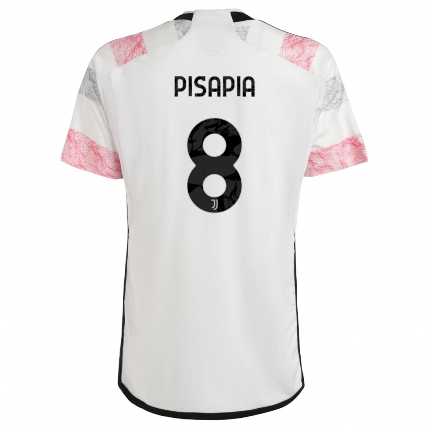 Damen Luciano Pisapia #8 Weiß Rosa Auswärtstrikot Trikot 2023/24 T-Shirt Schweiz