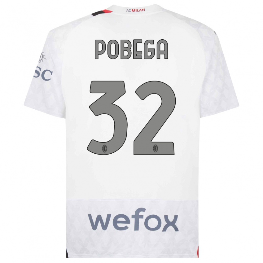 Damen Tommaso Pobega #32 Weiß Auswärtstrikot Trikot 2023/24 T-Shirt Schweiz
