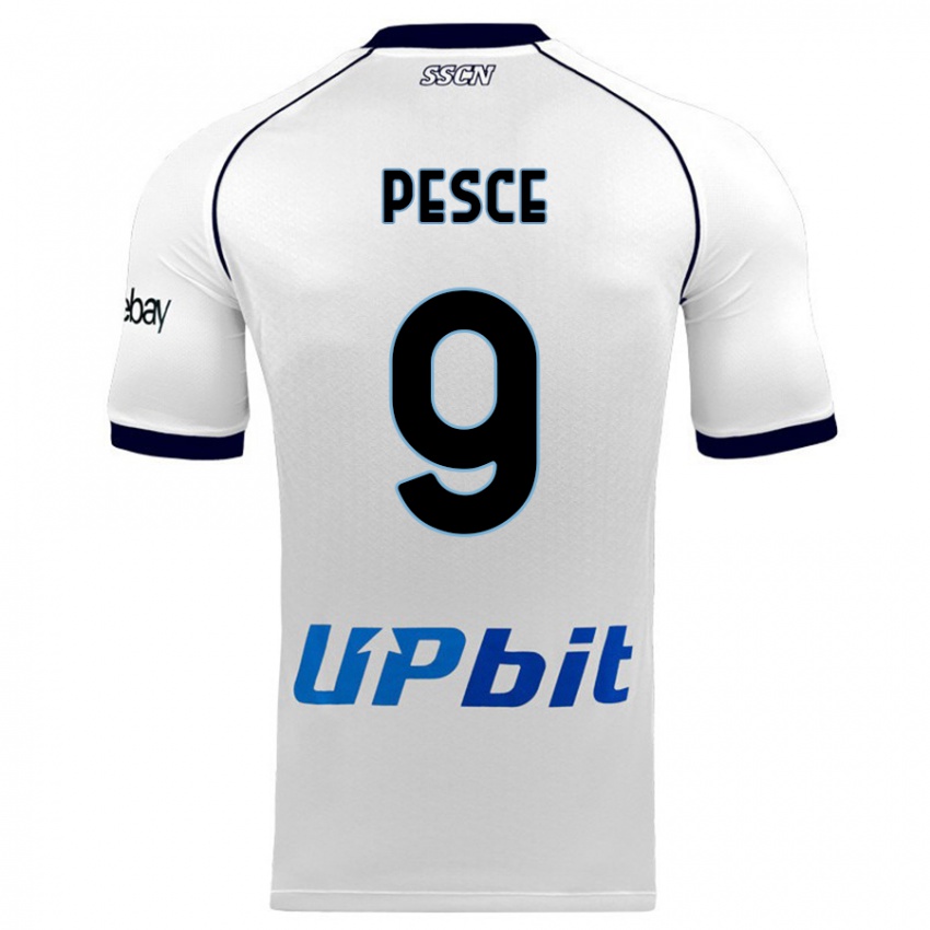 Damen Antonio Pesce #9 Weiß Auswärtstrikot Trikot 2023/24 T-Shirt Schweiz