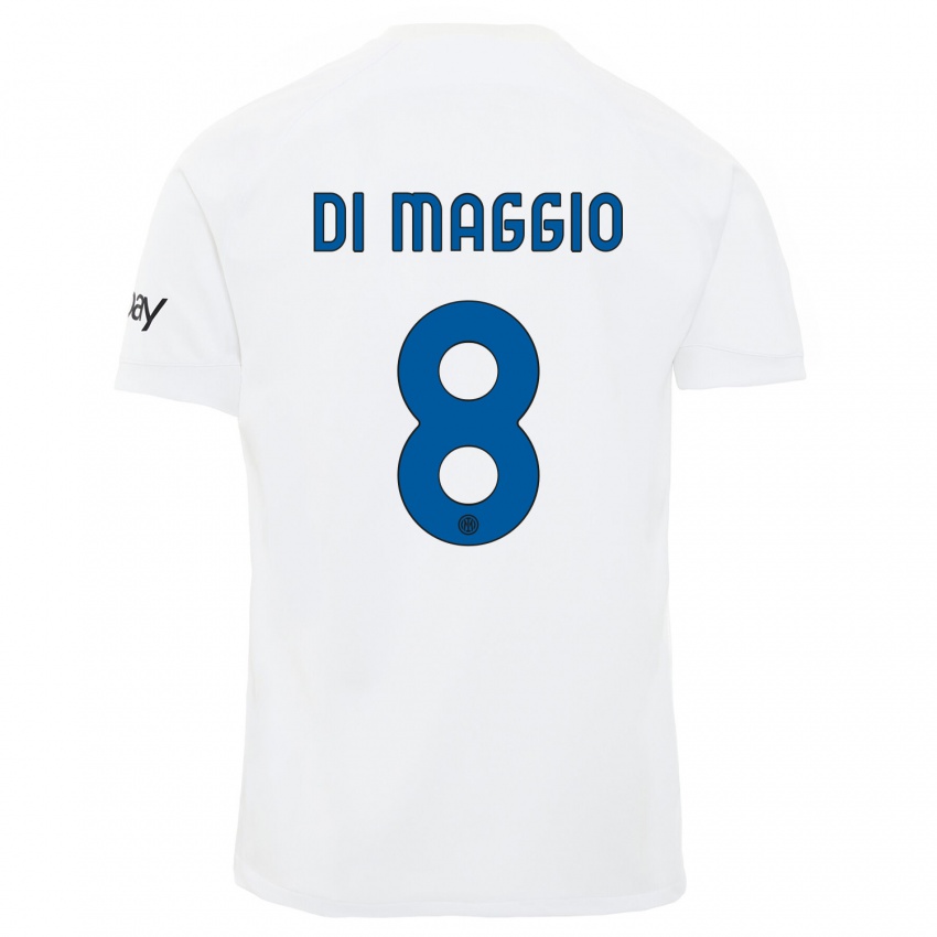Damen Luca Di Maggio #8 Weiß Auswärtstrikot Trikot 2023/24 T-Shirt Schweiz