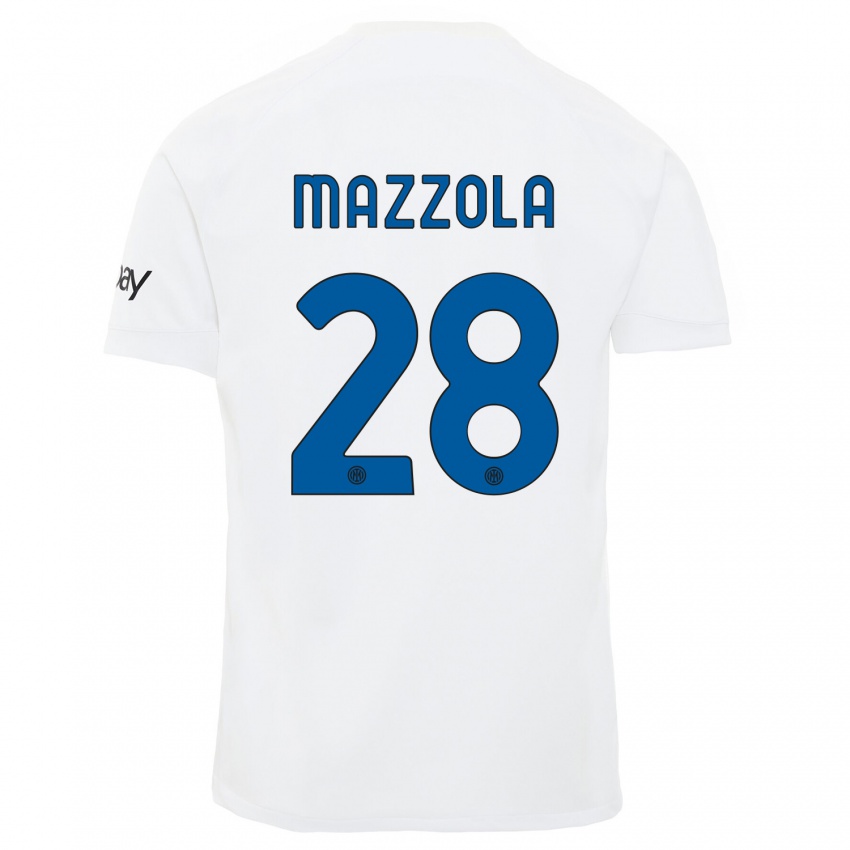Damen Giuseppe Mazzola #28 Weiß Auswärtstrikot Trikot 2023/24 T-Shirt Schweiz