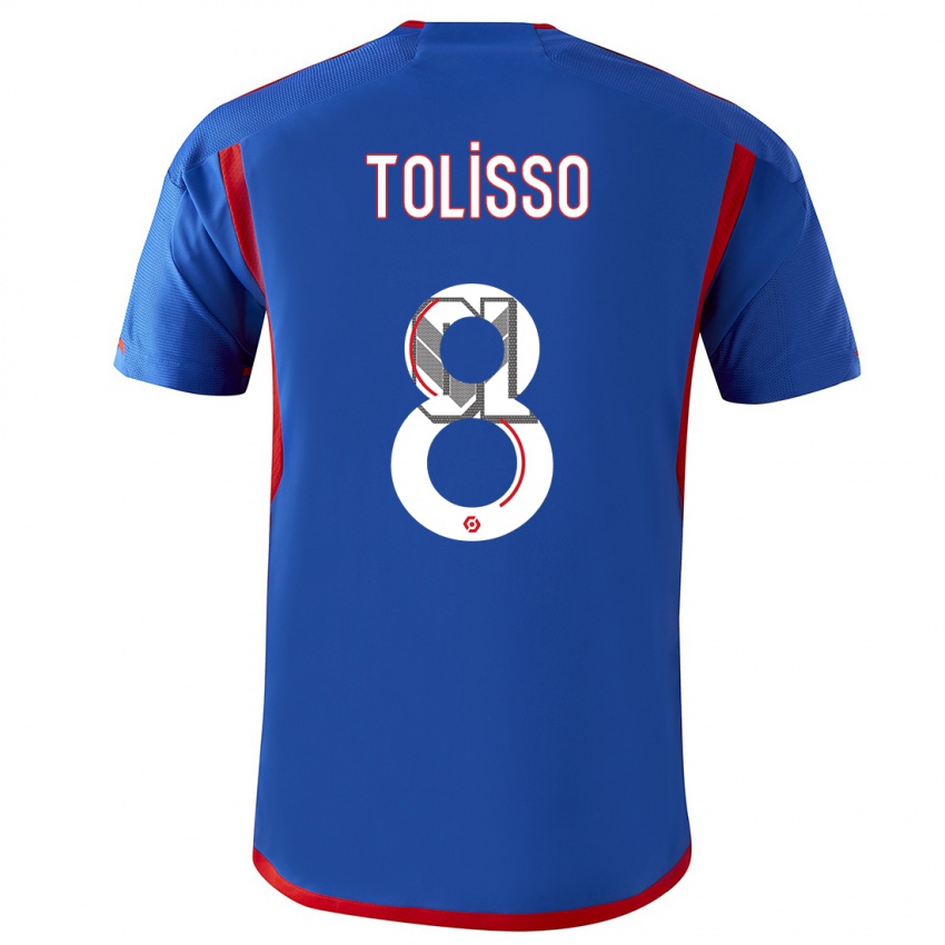 Damen Corentin Tolisso #8 Blau Rot Auswärtstrikot Trikot 2023/24 T-Shirt Schweiz