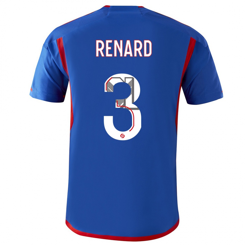 Damen Wendie Renard #3 Blau Rot Auswärtstrikot Trikot 2023/24 T-Shirt Schweiz