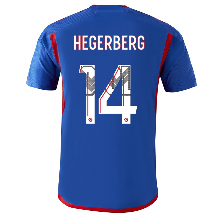 Damen Ada Hegerberg #14 Blau Rot Auswärtstrikot Trikot 2023/24 T-Shirt Schweiz