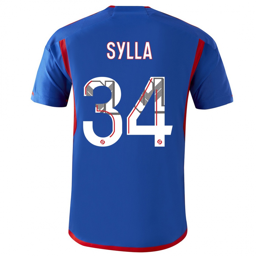 Damen Kysha Sylla #34 Blau Rot Auswärtstrikot Trikot 2023/24 T-Shirt Schweiz