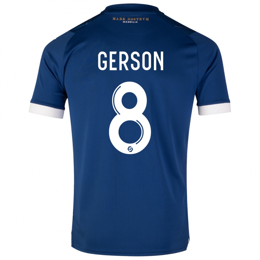 Femme Maillot Gerson #8 Bleu Foncé Tenues Extérieur 2023/24 T-Shirt Suisse