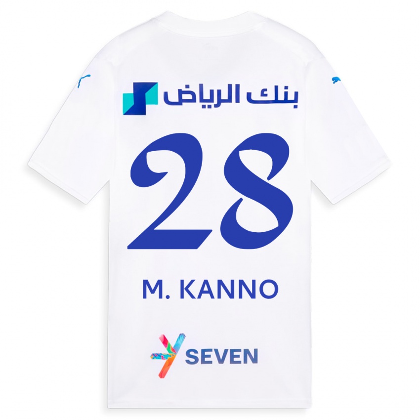 Femme Maillot Mohamed Kanno #28 Blanc Tenues Extérieur 2023/24 T-Shirt Suisse