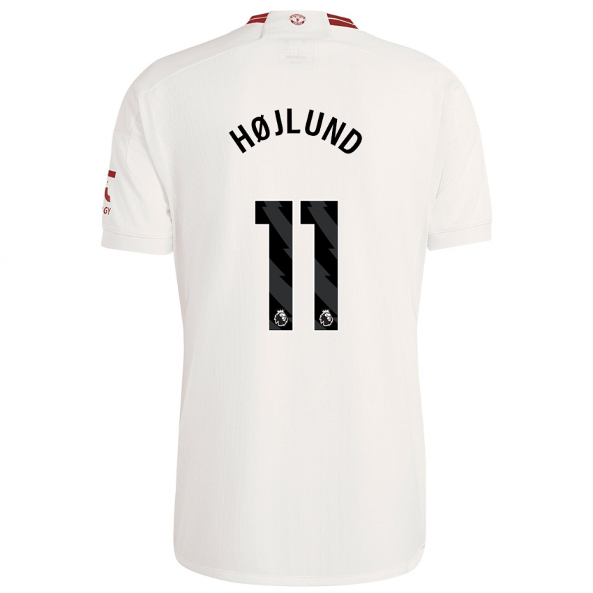 Damen Rasmus Højlund #11 Weiß Ausweichtrikot Trikot 2023/24 T-Shirt Schweiz