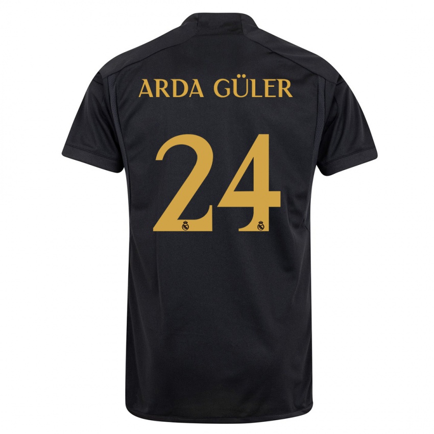 Femme Maillot Arda Güler #24 Noir Troisieme 2023/24 T-Shirt Suisse