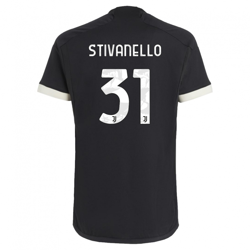 Damen Riccardo Stivanello #31 Schwarz Ausweichtrikot Trikot 2023/24 T-Shirt Schweiz