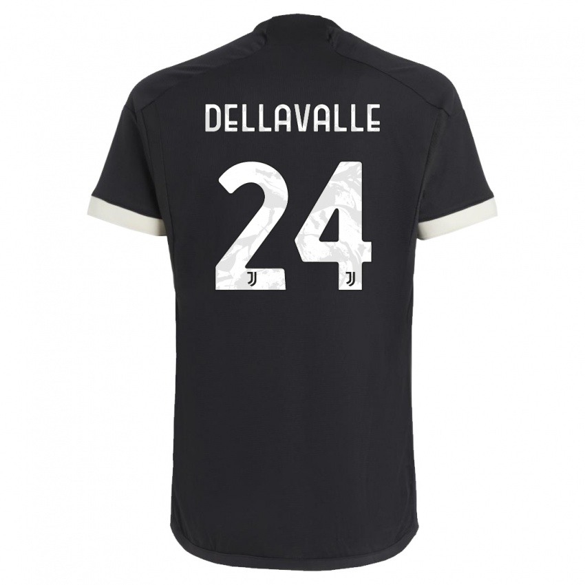 Damen Lorenzo Dellavalle #24 Schwarz Ausweichtrikot Trikot 2023/24 T-Shirt Schweiz