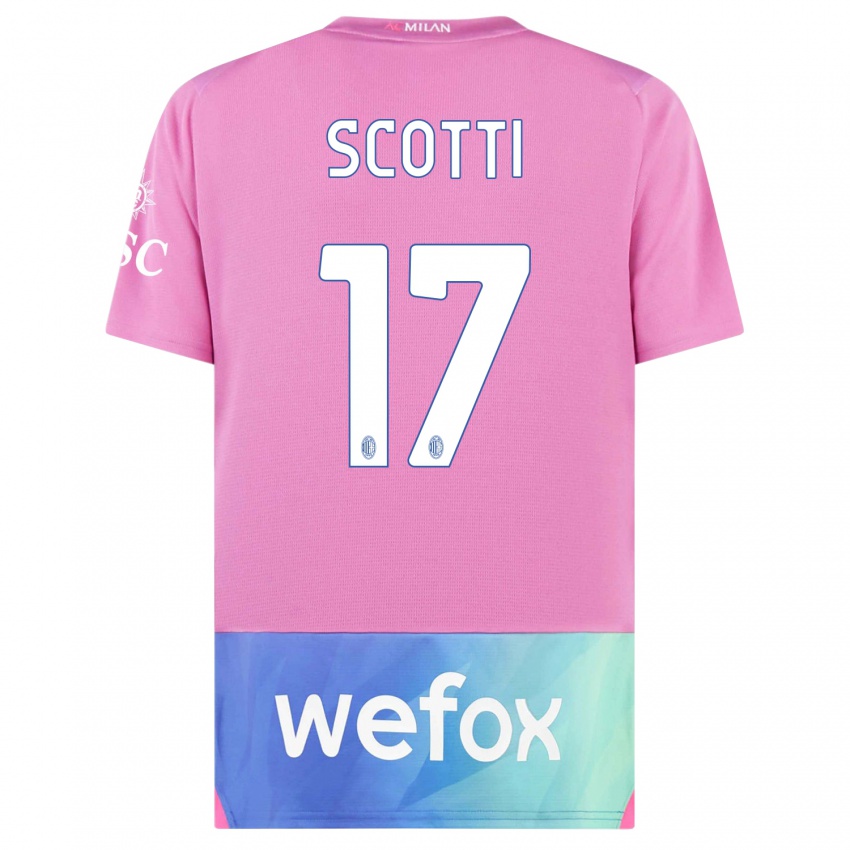 Femme Maillot Filippo Scotti #17 Rose-Mauve Troisieme 2023/24 T-Shirt Suisse
