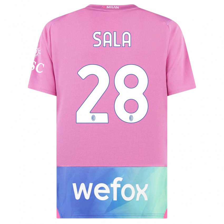 Damen Emanuele Sala #28 Pink Lila Ausweichtrikot Trikot 2023/24 T-Shirt Schweiz