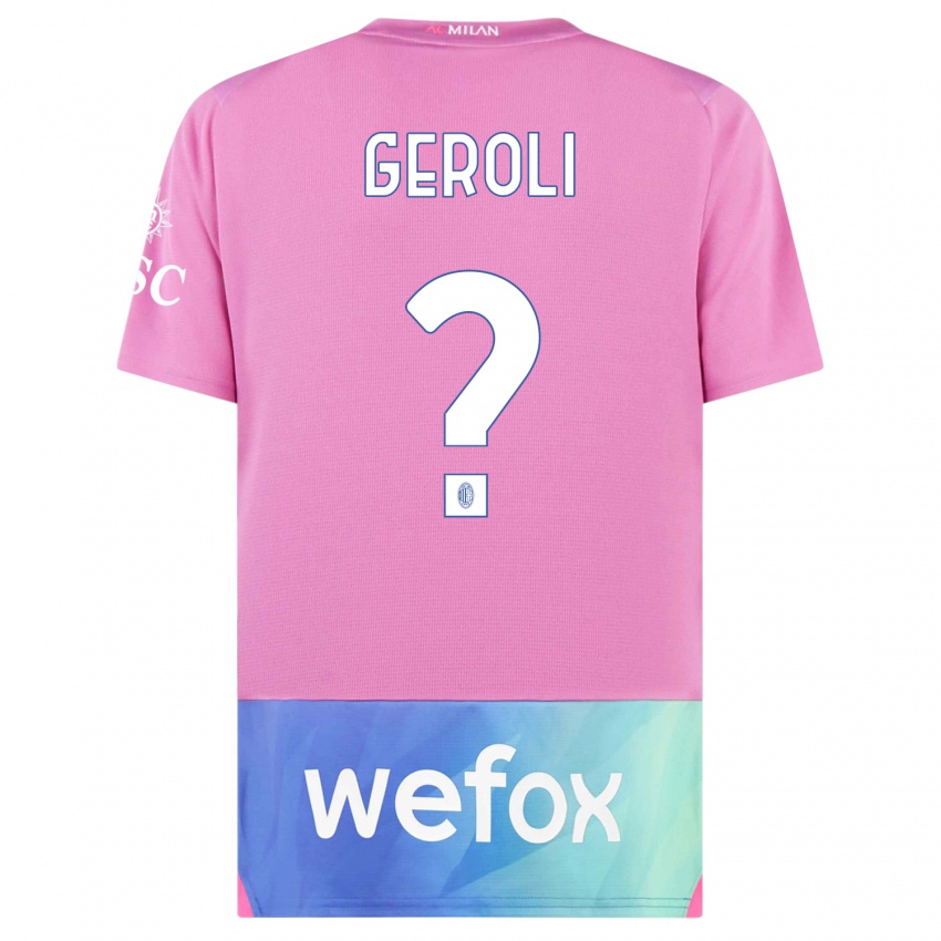 Femme Maillot Matteo Geroli #0 Rose-Mauve Troisieme 2023/24 T-Shirt Suisse