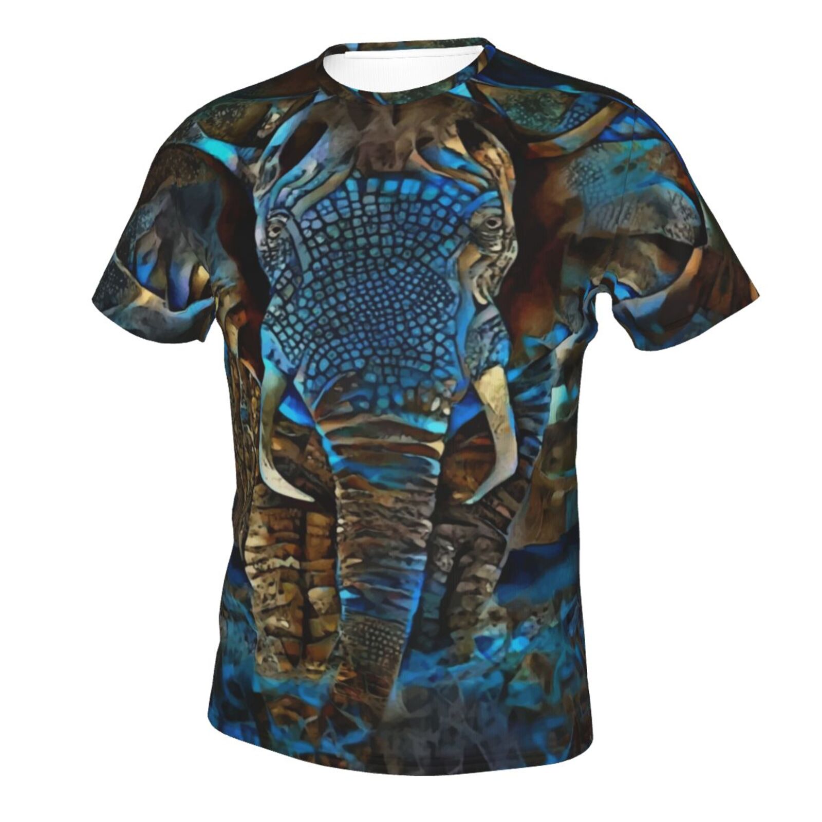 Elefant Braun Blau Medien Mischen Elemente Klassisch Schweiz T-shirt