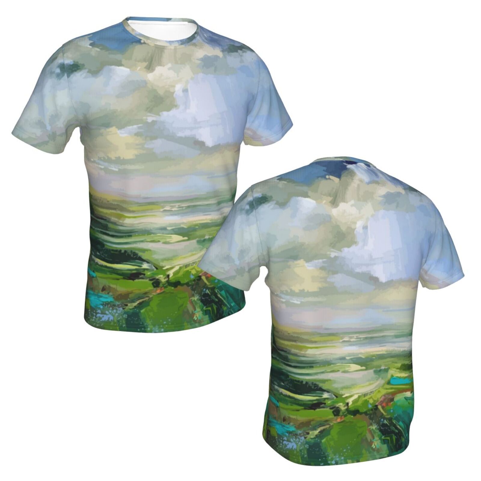 T-shirt Suisse Classique D'éléments De Peinture Vert D'été
