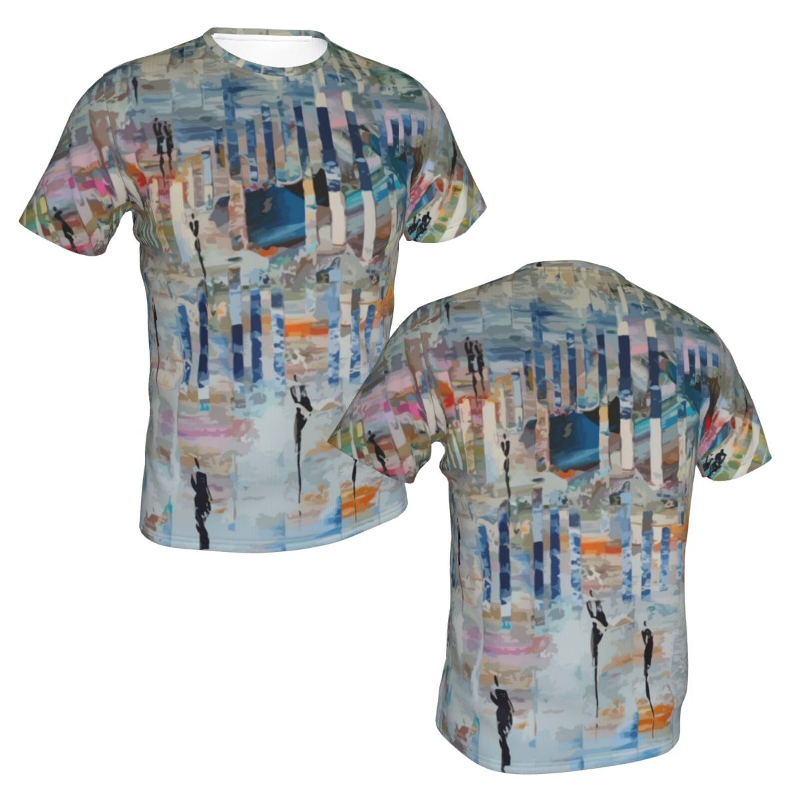 T-shirt Suisse Classique D'éléments De Peinture De Marche Dans Un Monde Abstrait